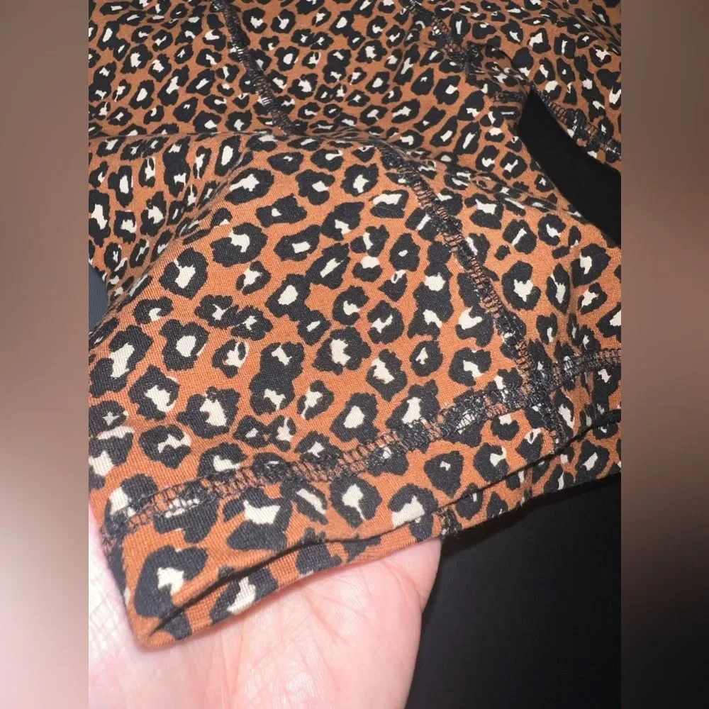 Free People Lucky Strike Leopard-print Bike Shorts In Multi Sise XS NWOT